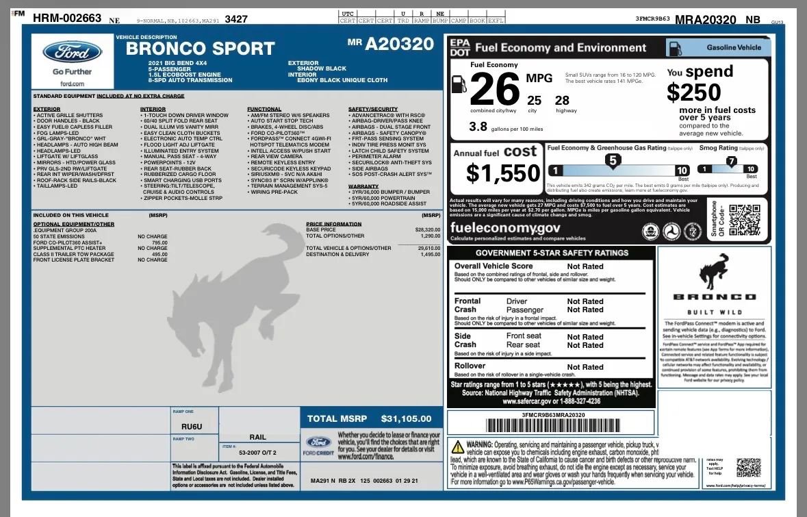 Used 2021 Ford Bronco Sport Big Bend image 79