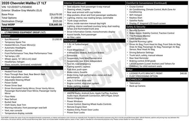 Used 2020 Chevrolet Malibu LT image 15