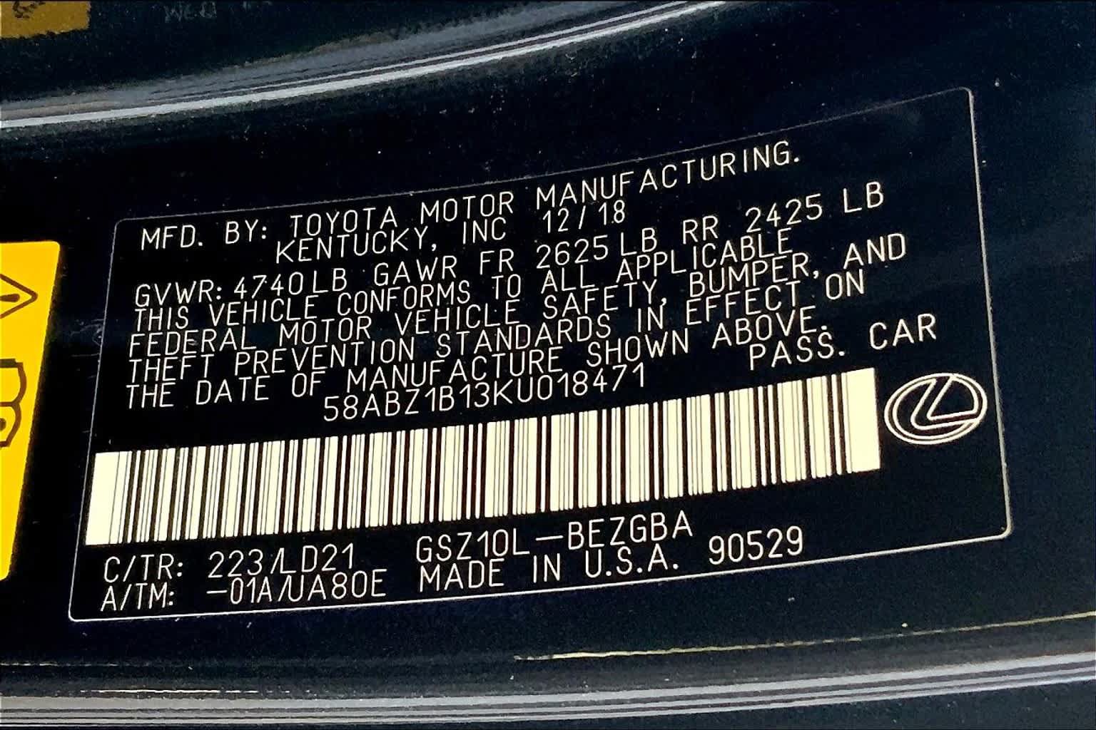 Used 2019 Lexus ES 350 w/ Premium Package FWD image 36
