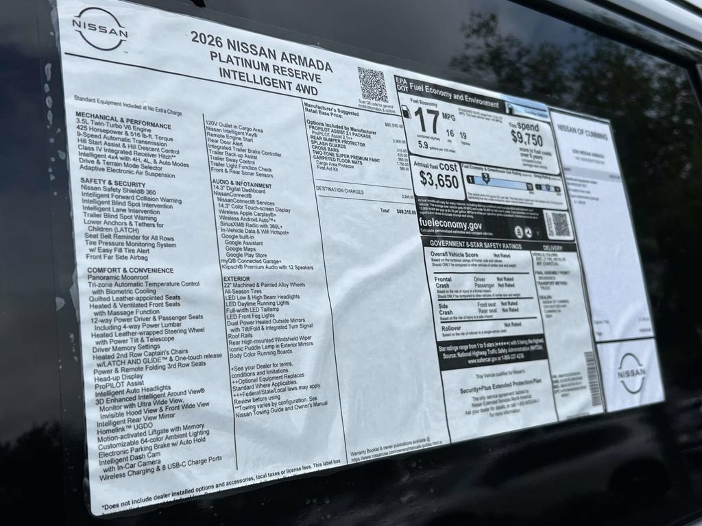 New 2026 Nissan Armada Platinum Reserve AWD/4WD image 2