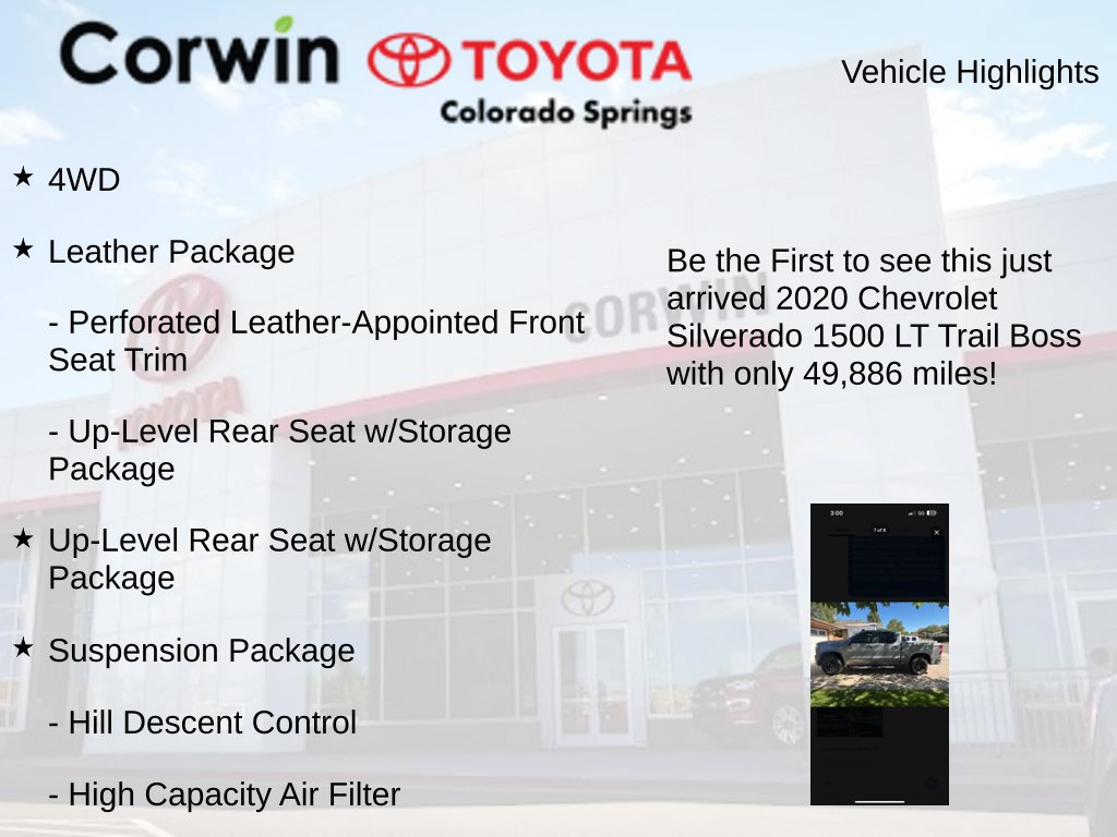 Used 2020 Chevrolet Silverado 1500 LT Trail Boss AWD/4WD image 4