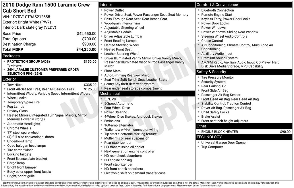 Used 2010 Dodge Ram 1500 Truck Laramie w/ Protection Group AWD/4WD image 38