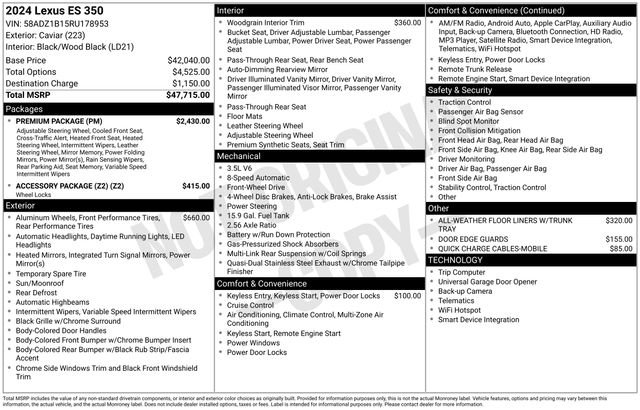 Used 2024 Lexus ES 350 w/ Premium Package image 5