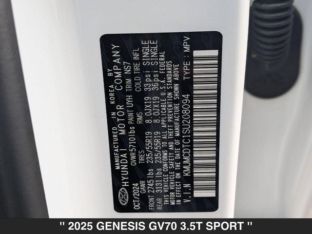 Used 2025 Genesis GV70 3.5T Sport AWD/4WD image 40