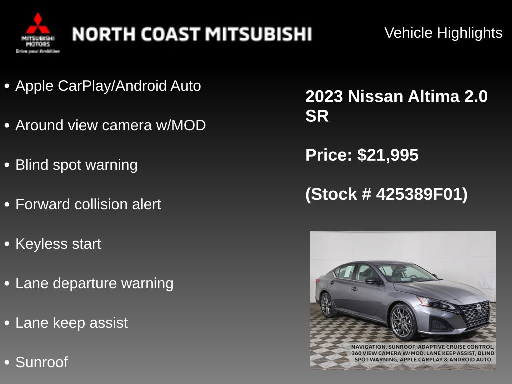 Used 2023 Nissan Altima 2.0 SR FWD image 2