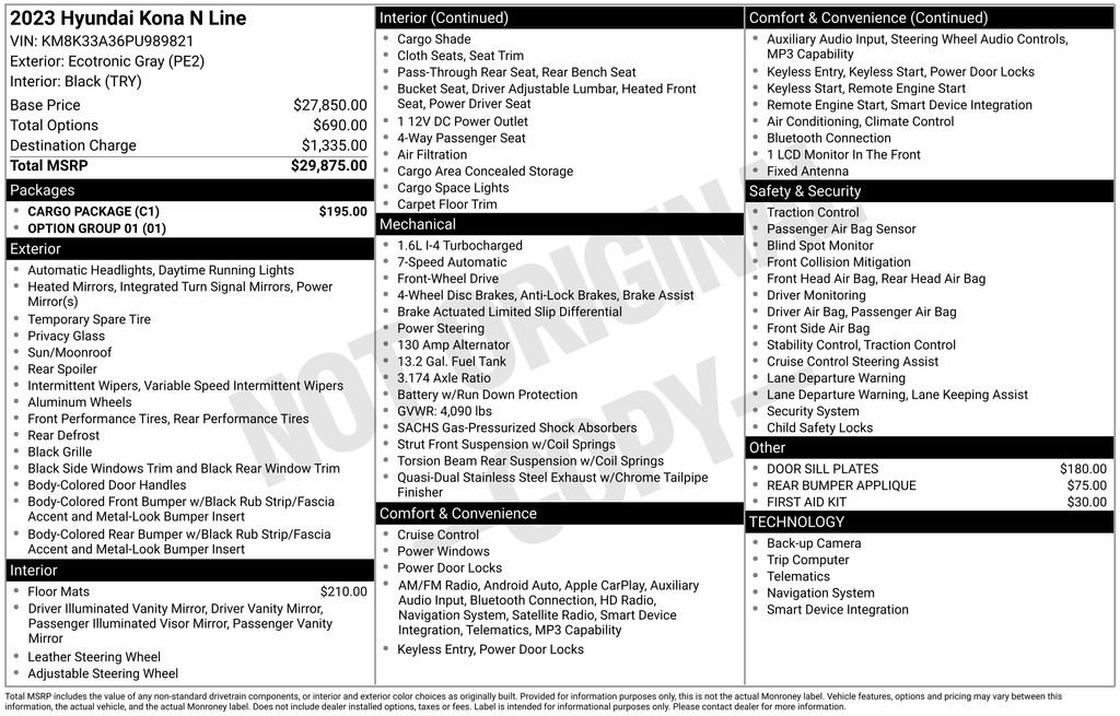 Used 2023 Hyundai Kona N Line w/ Cargo Package image 11