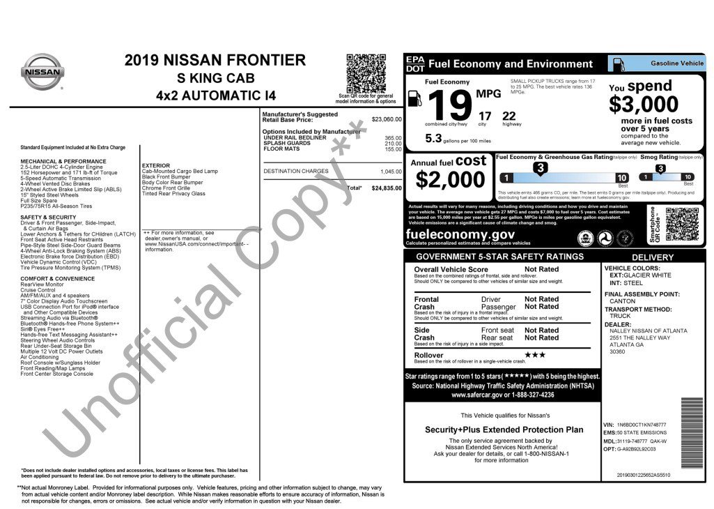 Used 2019 Nissan Frontier S image 5