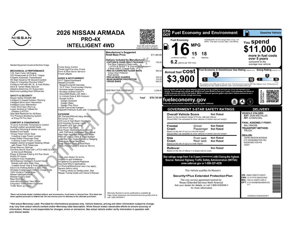 New 2026 Nissan Armada PRO-4X w/ Captain's Chari Seat Package AWD/4WD image 6
