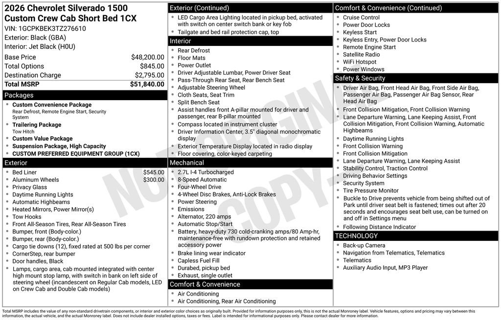 New 2026 Chevrolet Silverado 1500 Custom AWD/4WD image 4