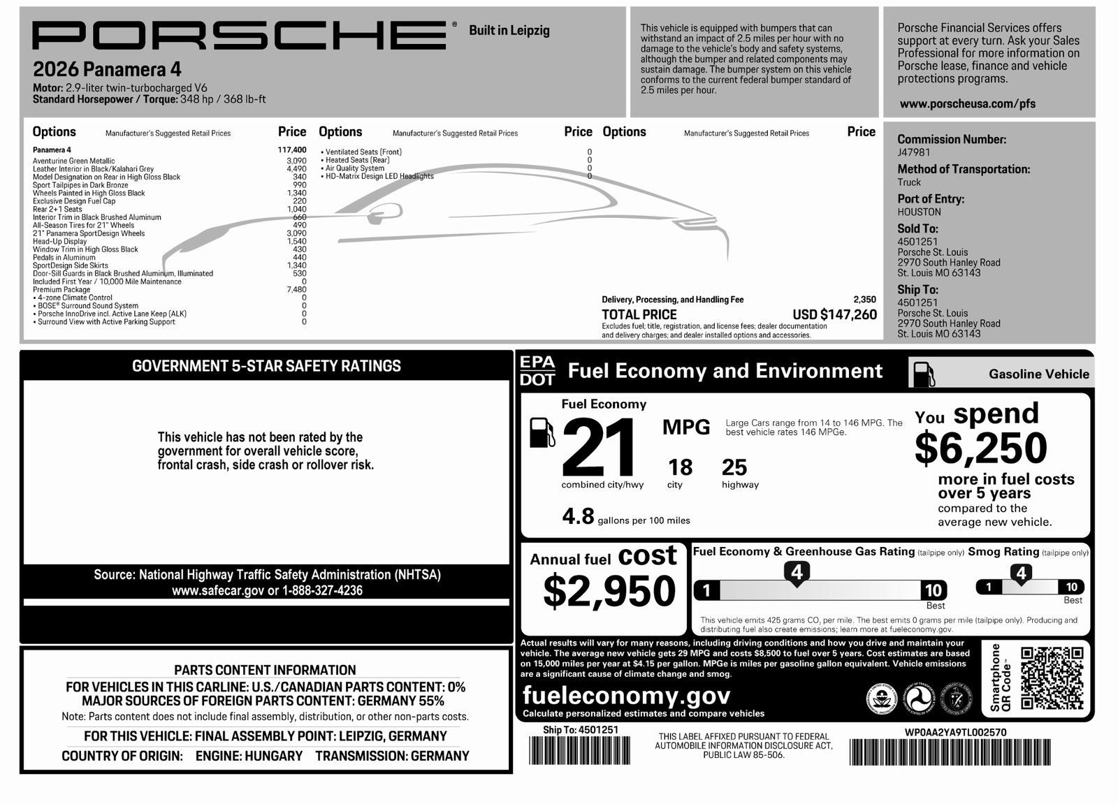 New 2026 Porsche Panamera 4 AWD/4WD image 52