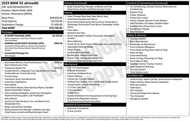 Used 2025 BMW X5 xDrive40i w/ M Sport Package AWD/4WD image 42