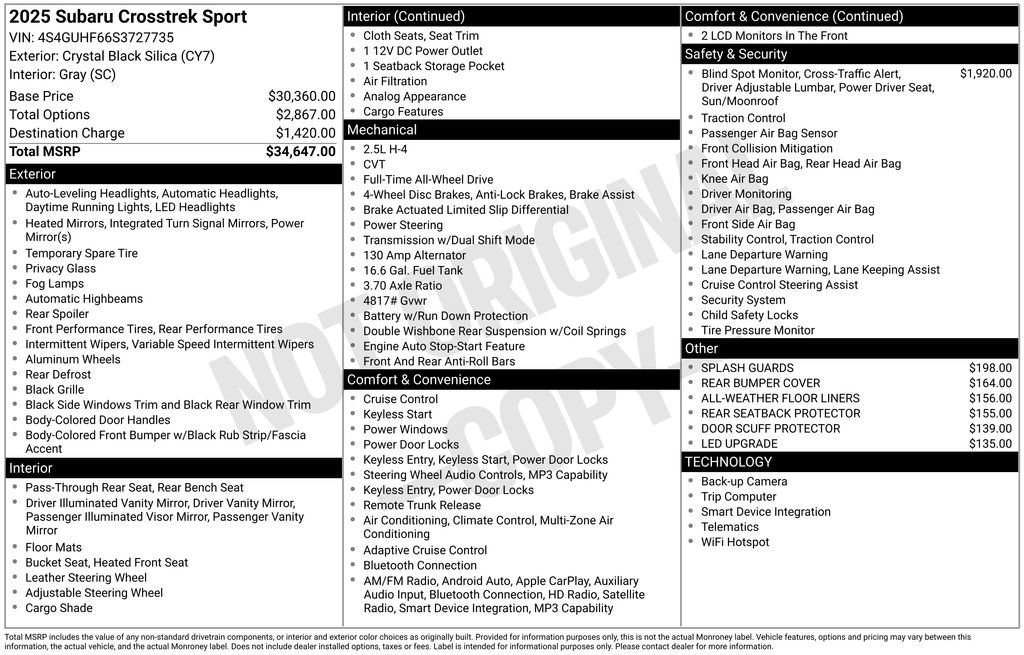 Certified 2025 Subaru Crosstrek 2.5i Sport image 8