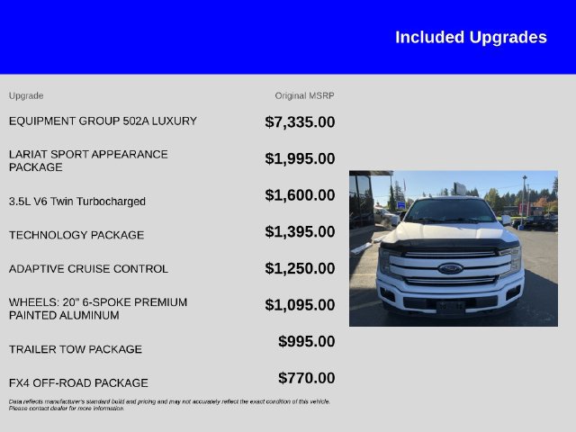 Used 2018 Ford F150 Lariat w/ Equipment Group 502A Luxury AWD/4WD image 11
