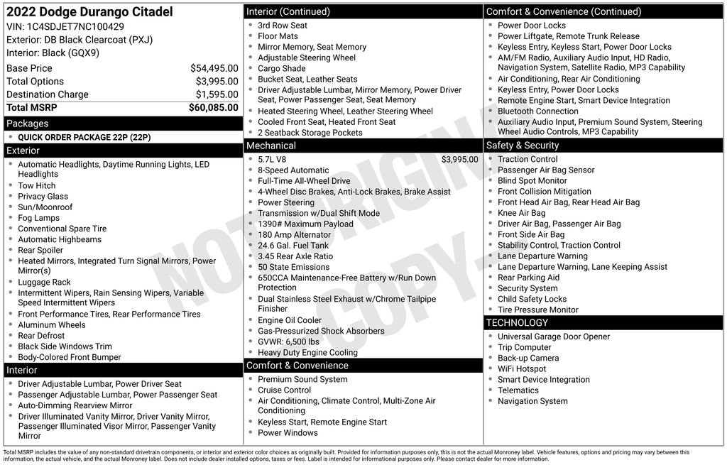 Used 2022 Dodge Durango Citadel AWD/4WD image 16