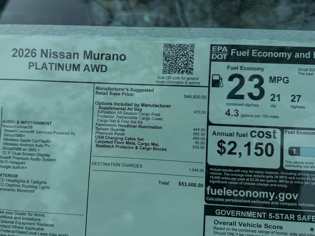 New 2026 Nissan Murano Platinum w/ Cargo Package AWD/4WD image 38