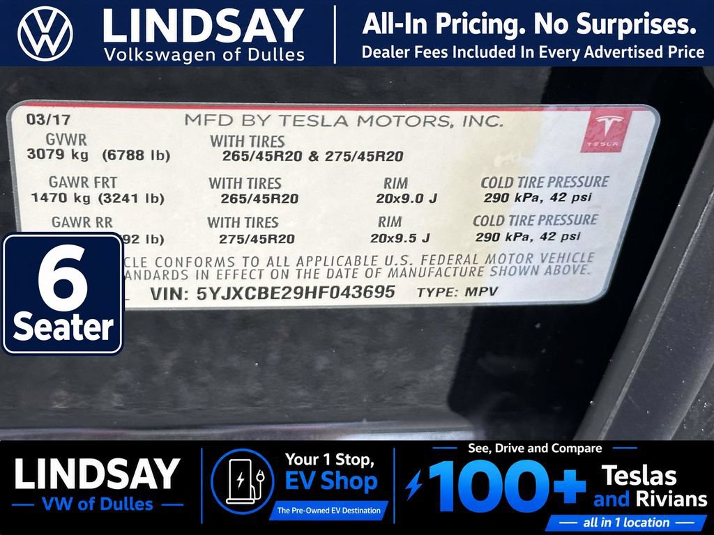 Used 2017 Tesla Model X 100D AWD/4WD image 26