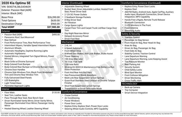 Used 2020 Kia Optima SE image 11