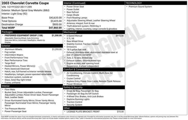 Used 2003 Chevrolet Corvette Coupe w/ Preferred Equipment Group RWD image 34