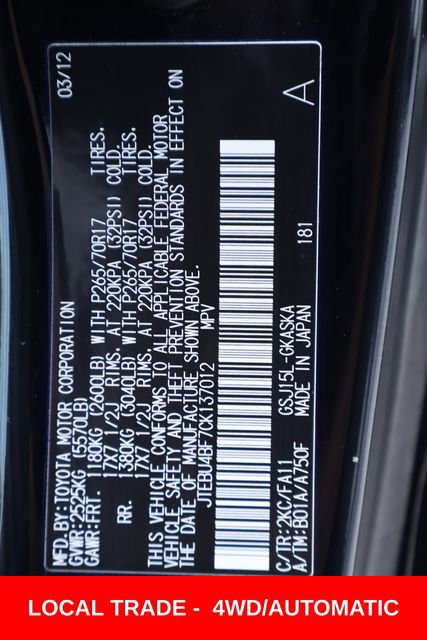 Used 2012 Toyota FJ Cruiser 4WD w/ Convenience Pkg image 31