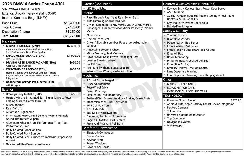 Used 2026 BMW 430i Coupe w/ M Sport Package RWD image 6