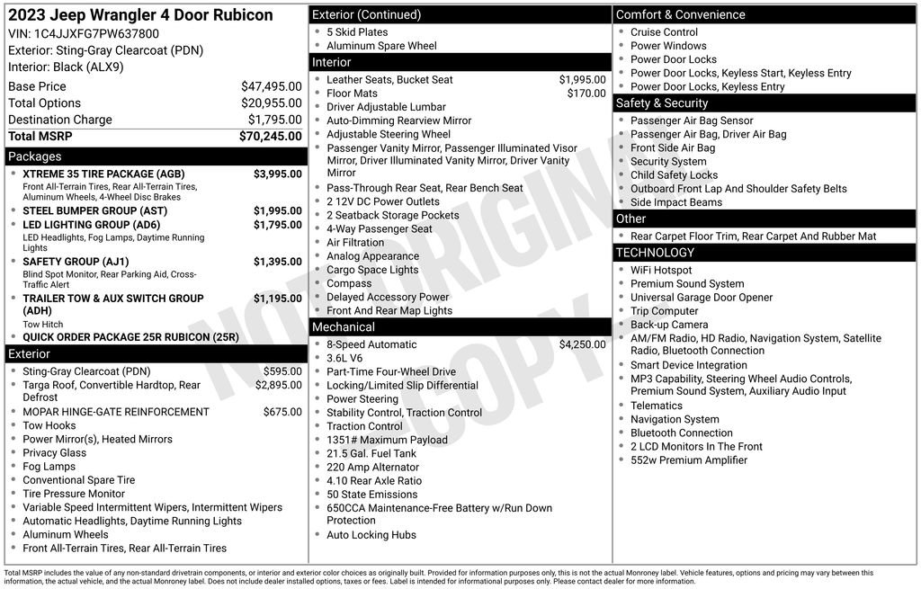 Used 2023 Jeep Wrangler Unlimited Rubicon w/ Xtreme 35 Tire Package AWD/4WD image 2