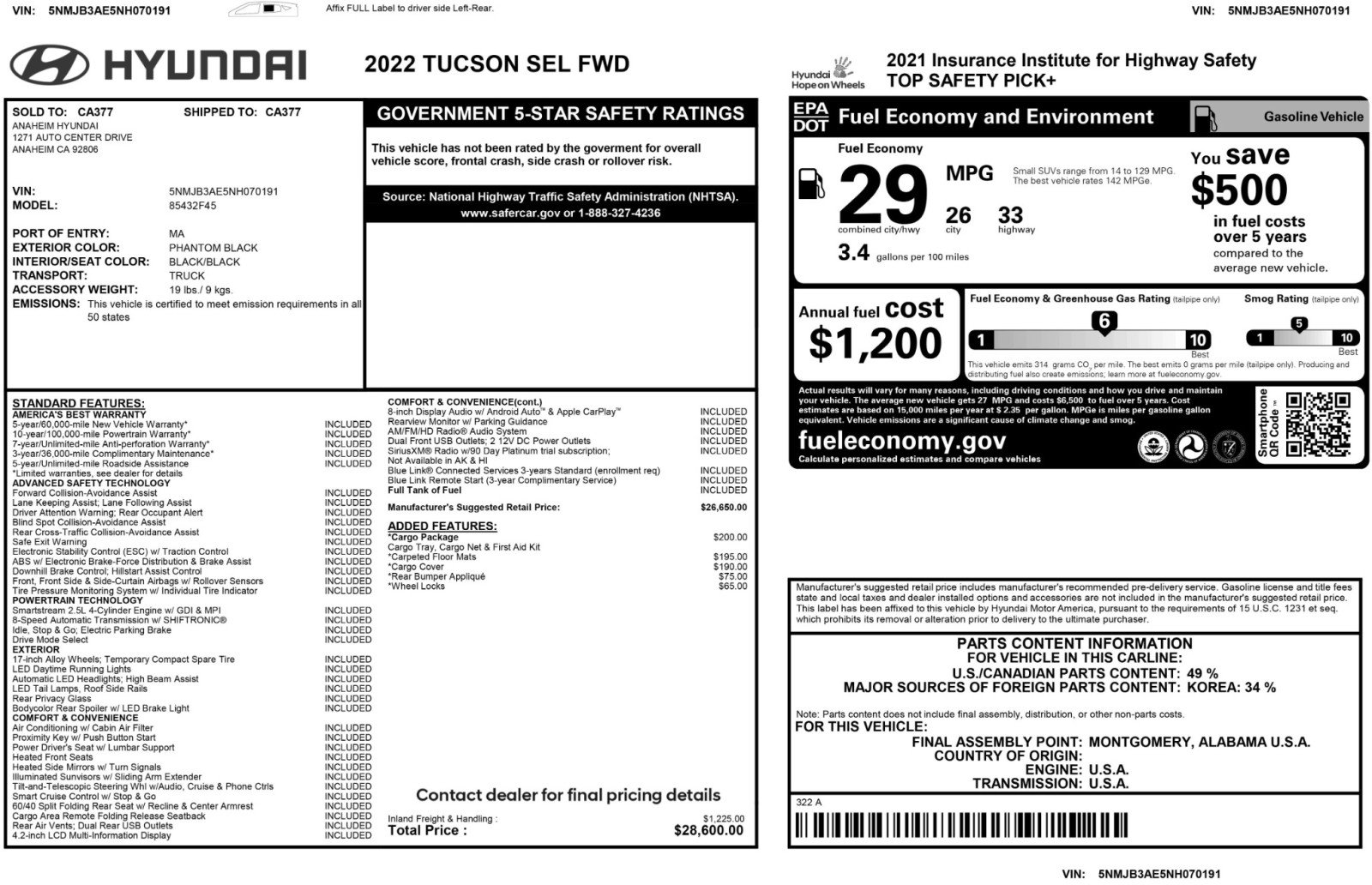 Used 2022 Hyundai Tucson SEL w/ Cargo Package image 51