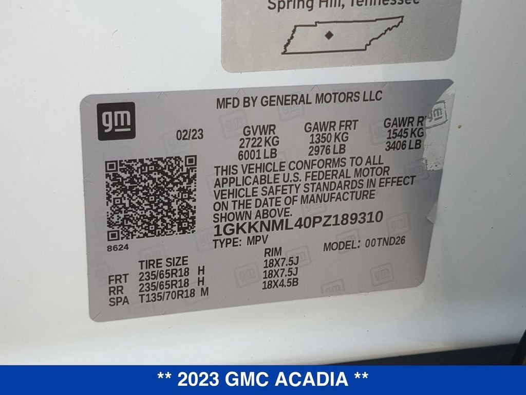 Used 2023 GMC Acadia SLT FWD image 34
