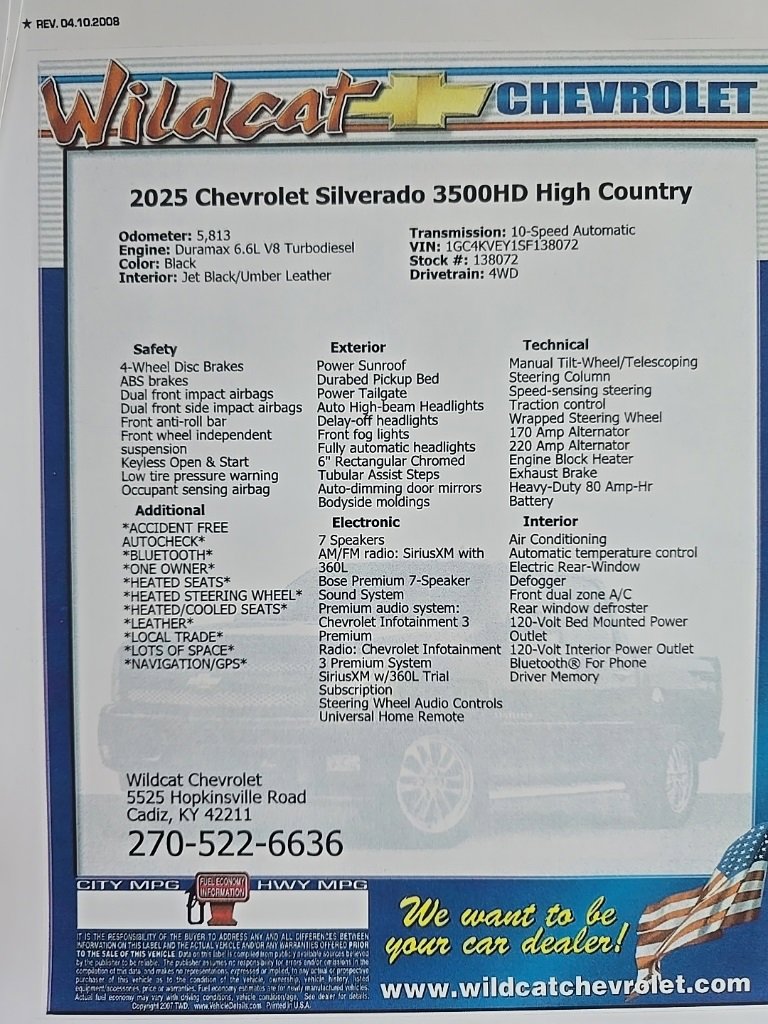 Used 2025 Chevrolet Silverado 3500 High Country w/ High Country Premium Package image 27