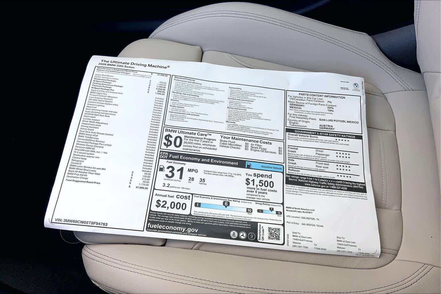 Used 2026 BMW 330i Sedan w/ M Sport Package RWD image 19