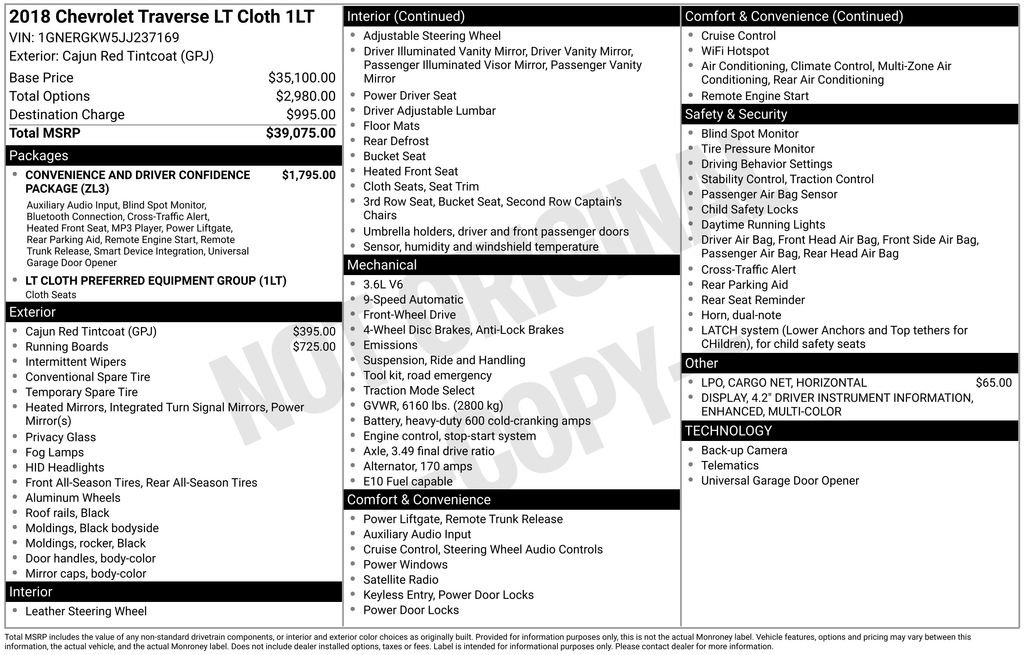 Used 2018 Chevrolet Traverse LT image 7