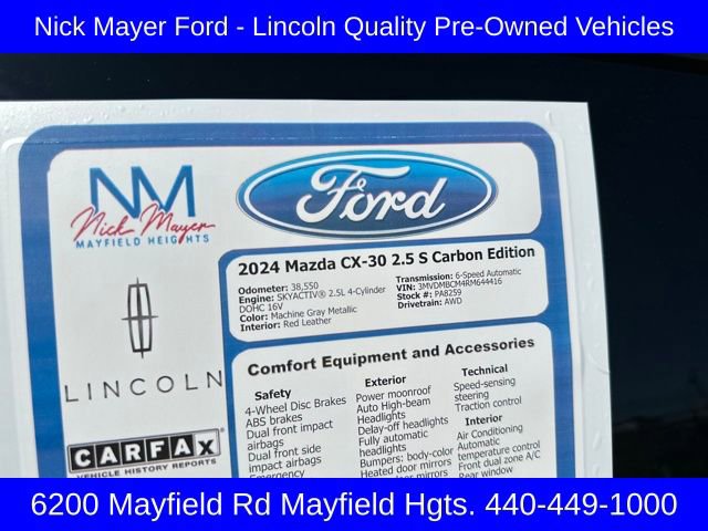 Used 2024 MAZDA CX-30 AWD 2.5 S w/ Preferred Package image 26