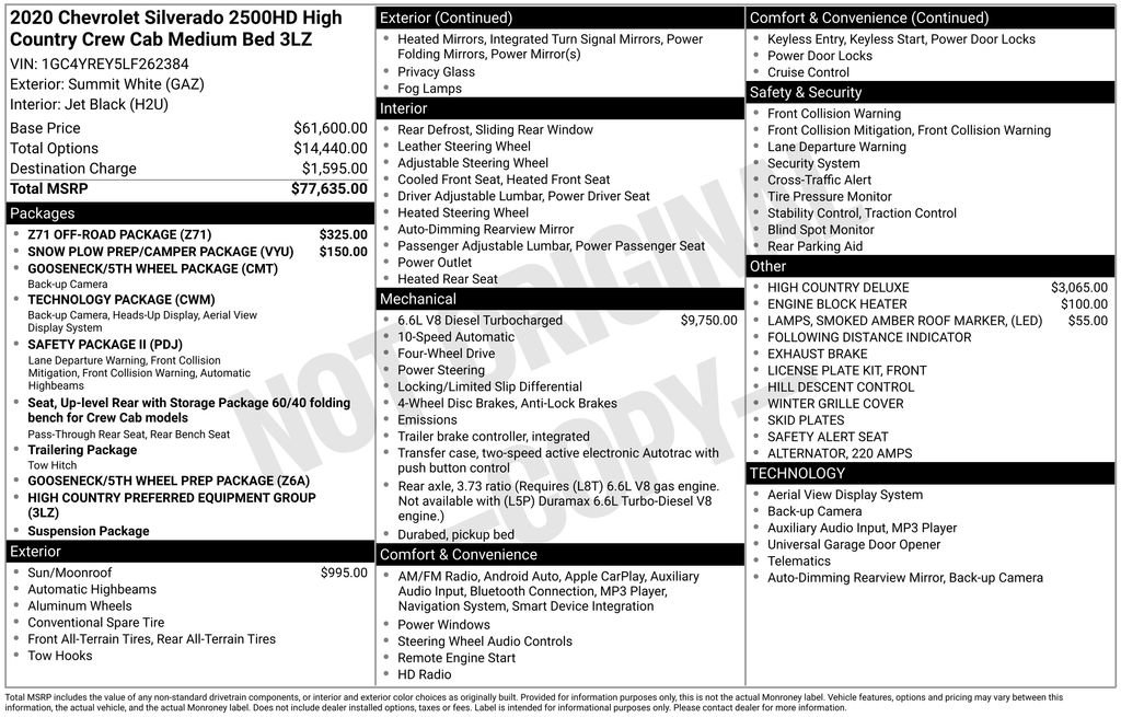 Used 2020 Chevrolet Silverado 2500 High Country w/ Z71 Off-Road Package image 42