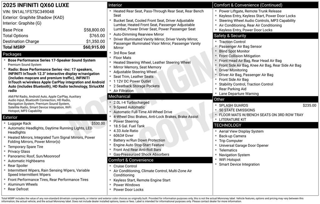 New 2025 INFINITI QX60 Luxe image 38