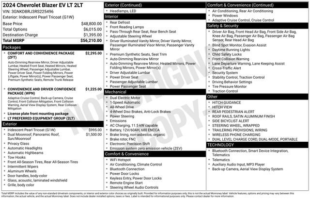 New 2024 Chevrolet Blazer EV LT AWD/4WD image 2