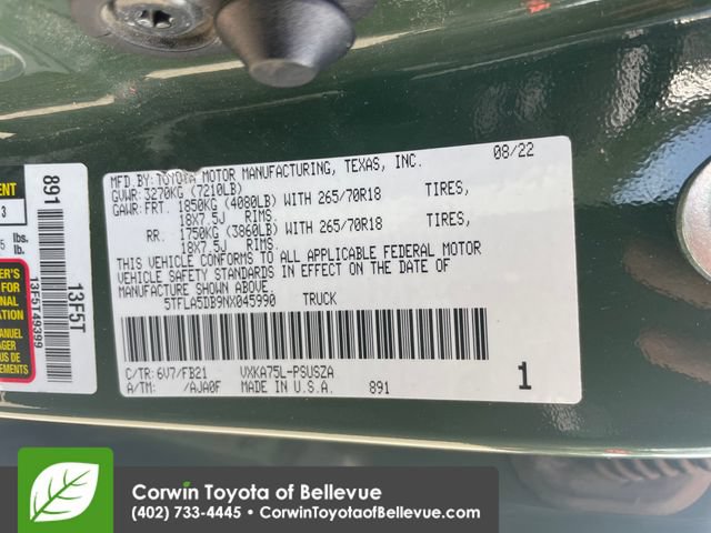 Used 2022 Toyota Tundra SR5 w/ TRD Off-Road Package AWD/4WD image 35