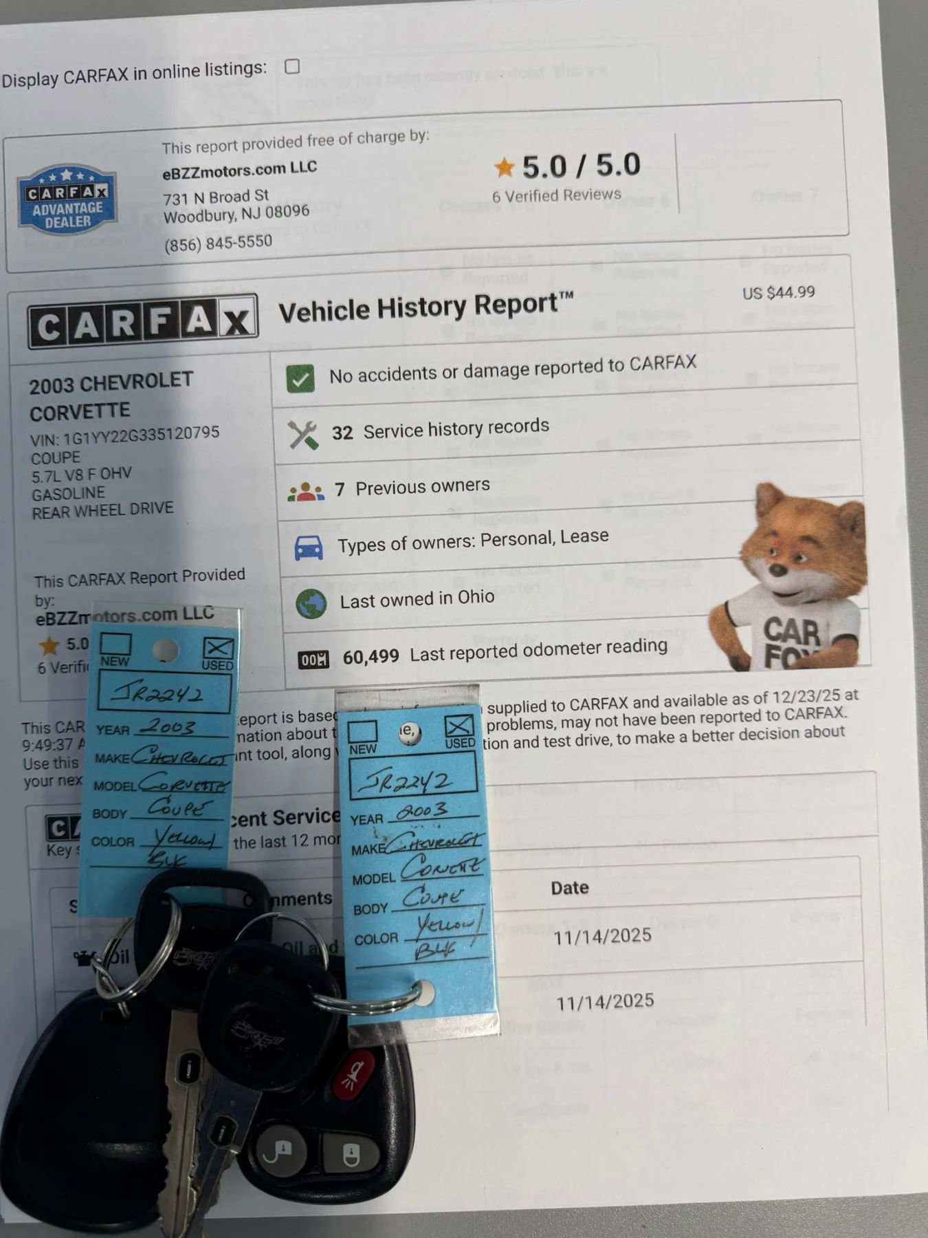 Used 2003 Chevrolet Corvette Coupe w/ Preferred Equipment Group image 2