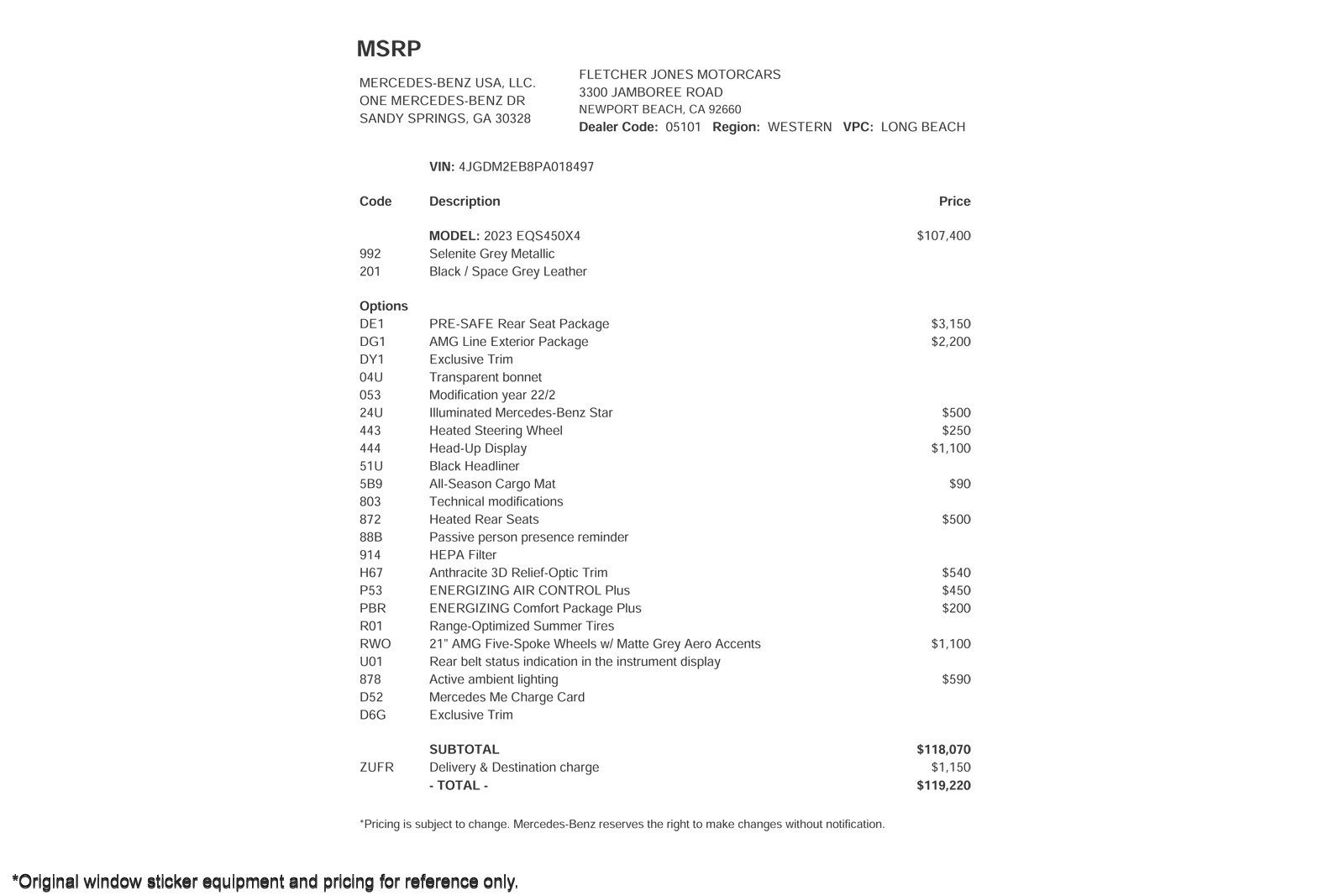 Used 2023 Mercedes-Benz EQS 450+ 4MATIC SUV image 2