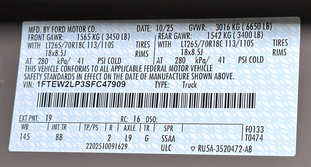 New 2025 Ford F150 STX w/ Equipment Group 201A FX4 image 46