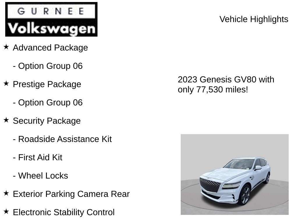 Used 2023 Genesis GV80 3.5T w/ Prestige Package AWD/4WD image 8