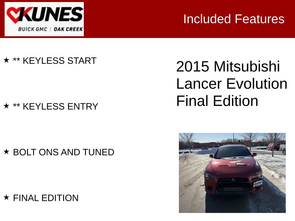 Used 2015 Mitsubishi Lancer Evolution Final Edition image 2