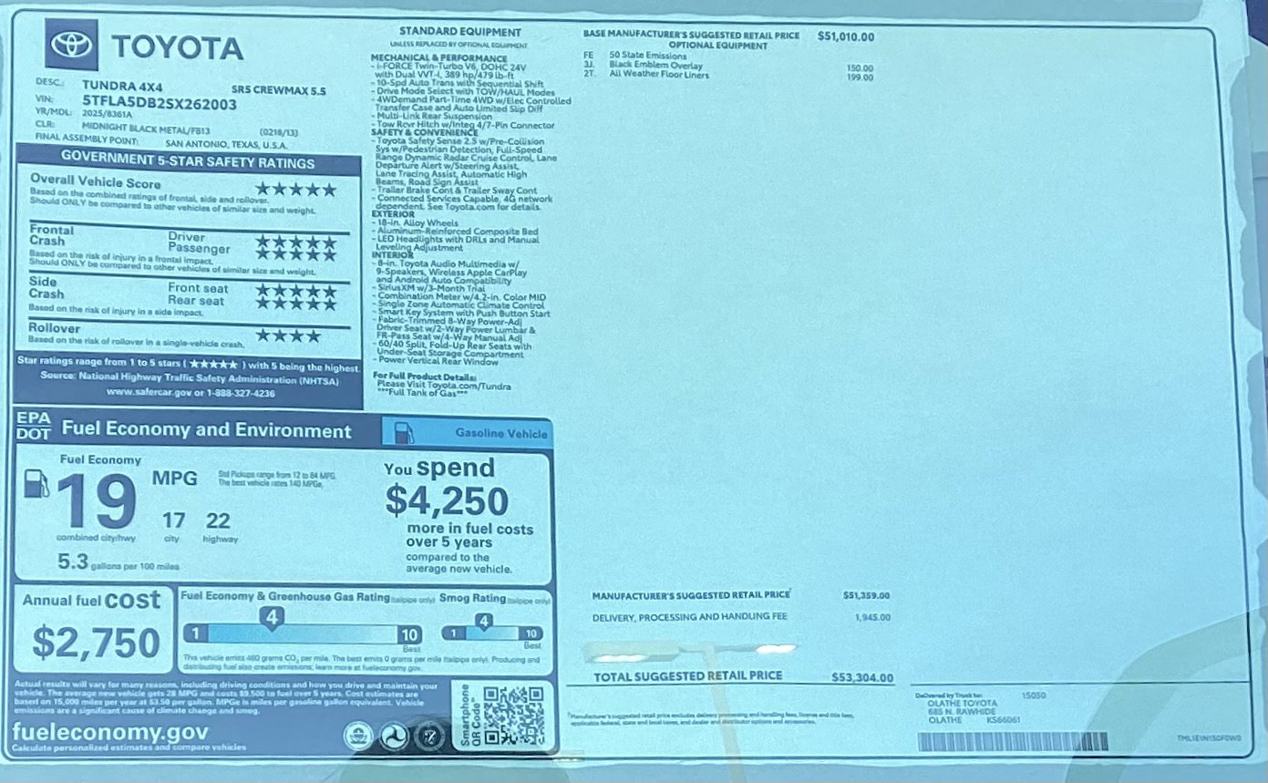 New 2025 Toyota Tundra SR5 image 13