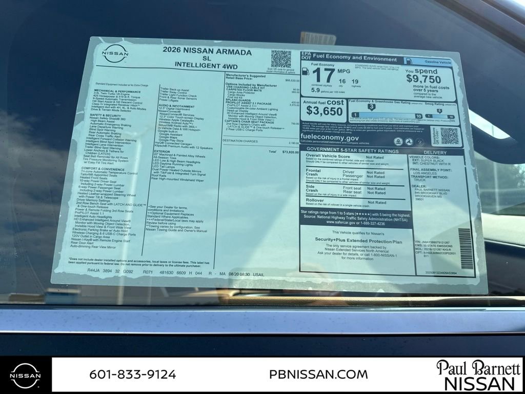 New 2026 Nissan Armada SL w/ Captain's Chari Seat Package image 10