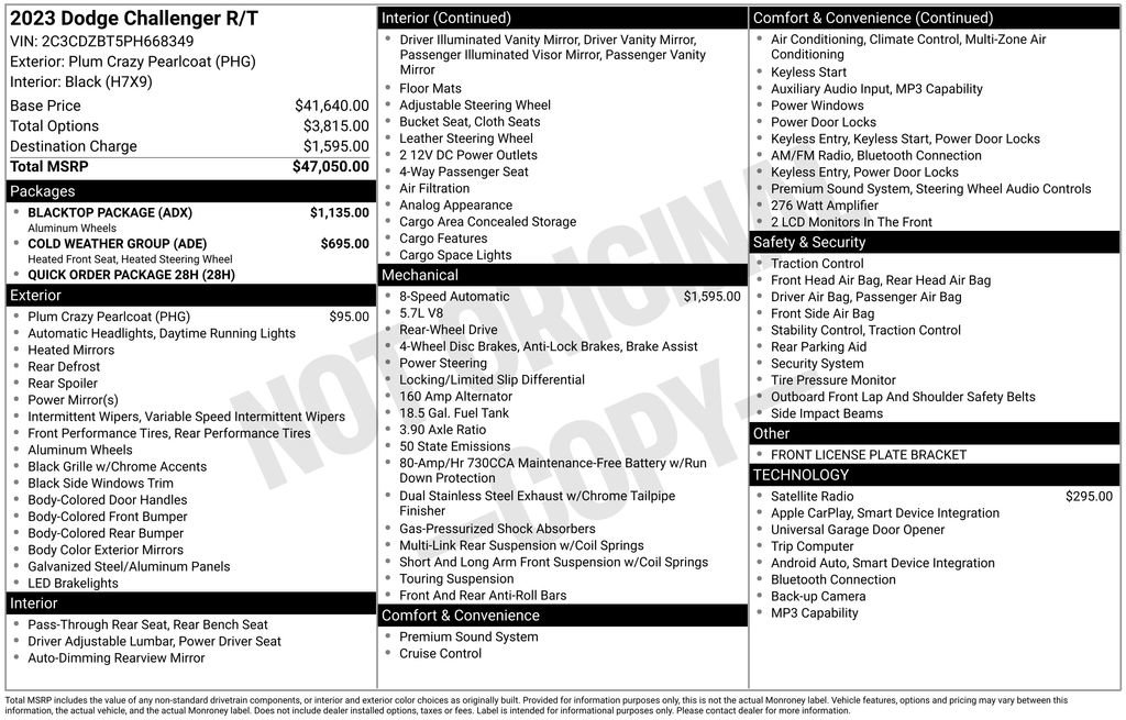 Used 2023 Dodge Challenger R/T w/ Blacktop Package RWD image 35