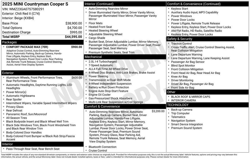 Certified 2025 MINI Cooper Countryman S w/ Comfort Package Max image 12