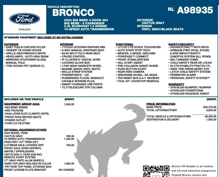 Used 2024 Ford Bronco Big Bend image 2