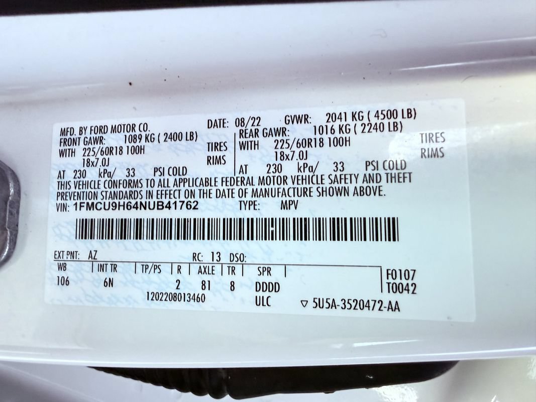 Used 2022 Ford Escape SEL w/ Technology Package AWD/4WD image 49