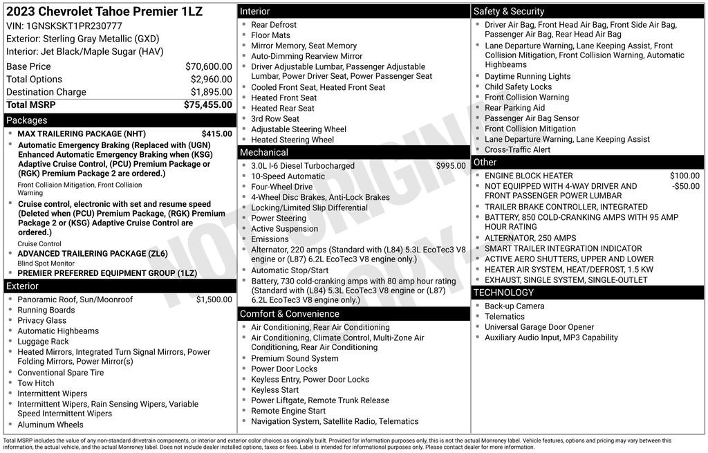 Used 2023 Chevrolet Tahoe Premier w/ Max Trailering Package AWD/4WD image 59