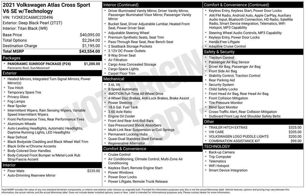 Used 2021 Volkswagen Atlas Cross Sport SE w/ Panoramic Sunroof Package AWD/4WD image 31