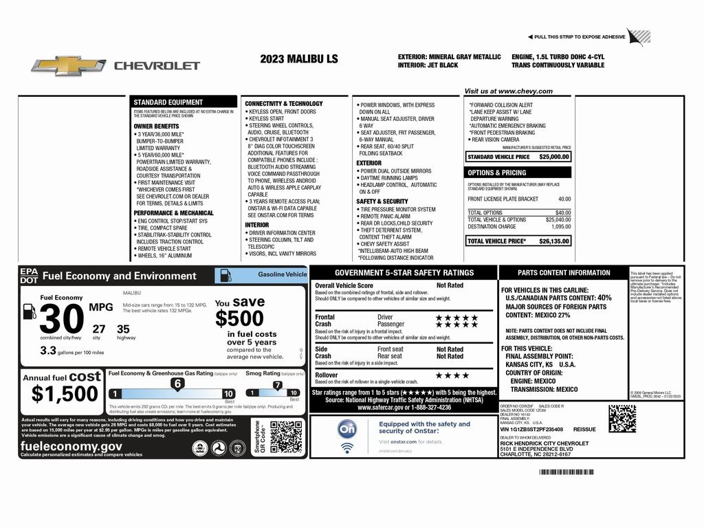 Used 2023 Chevrolet Malibu LS image 2