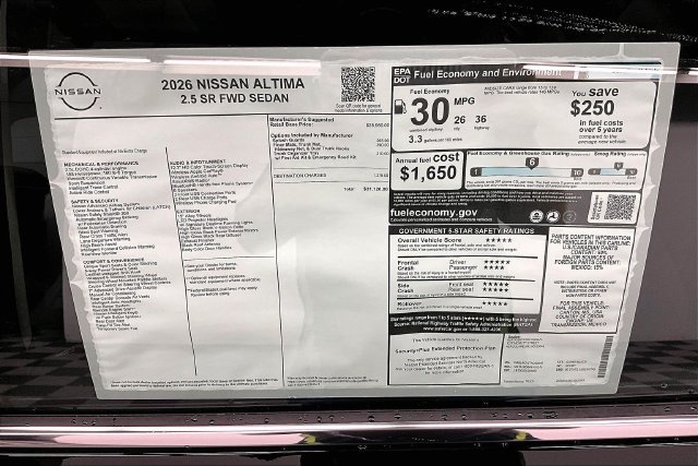 New 2026 Nissan Altima 2.5 SR FWD image 40